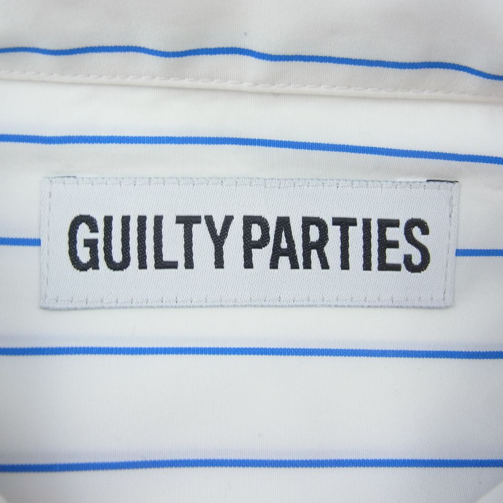 WACKO MARIA ワコマリア Thomas Mason STRIPED REGULAR COLLARED SHIRT トーマスメイソン ストライプ 半袖シャツ ホワイト系 S【中古】