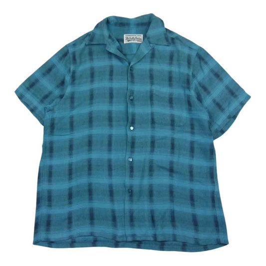 WACKO MARIA ワコマリア レーヨン オンブレチェック オープンカラー 半袖シャツ グリーン系 S【中古】