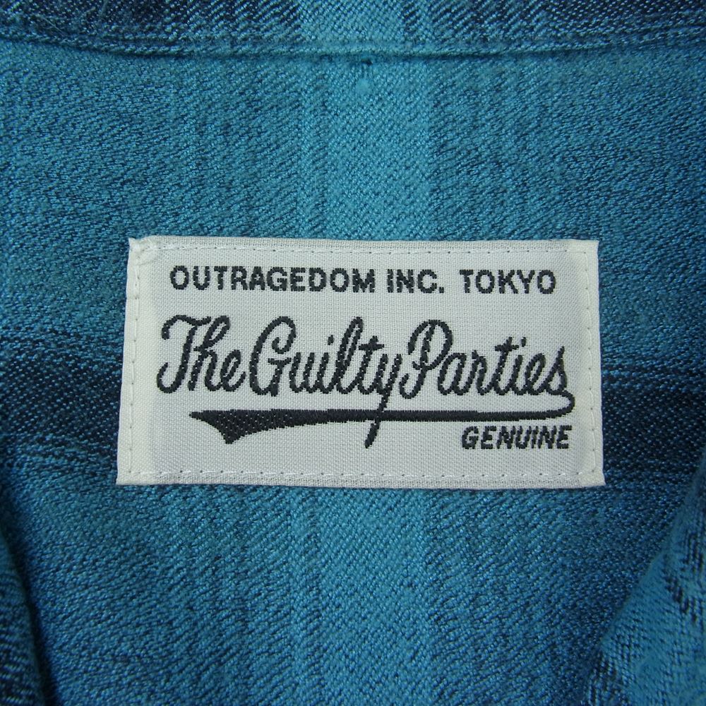 WACKO MARIA ワコマリア レーヨン オンブレチェック オープンカラー 半袖シャツ グリーン系 S【中古】