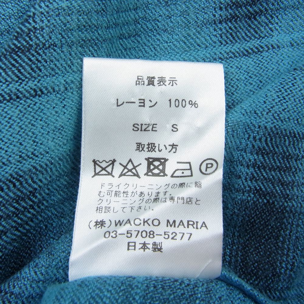 WACKO MARIA ワコマリア レーヨン オンブレチェック オープンカラー 半袖シャツ グリーン系 S【中古】