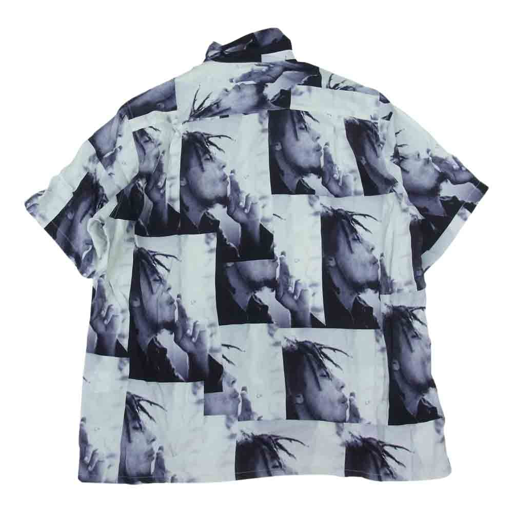WACKO MARIA ワコマリア 23SS BOB MARLEY HAWAIIAN SHIRT S/S ボブマーリー ハワイアン オープンカラー 半袖シャツ ブラック系 グレー系 S【中古】