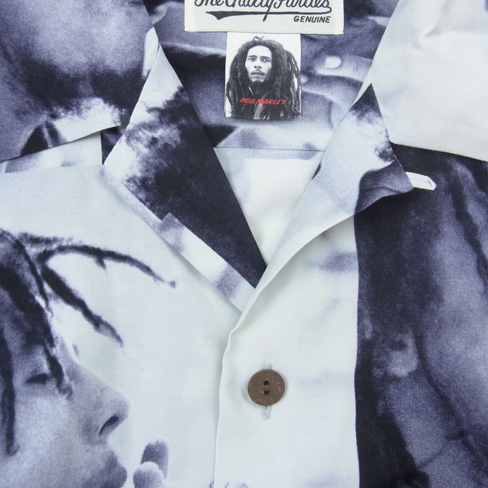WACKO MARIA ワコマリア 23SS BOB MARLEY HAWAIIAN SHIRT S/S ボブマーリー ハワイアン オープンカラー 半袖シャツ ブラック系 グレー系 S【中古】