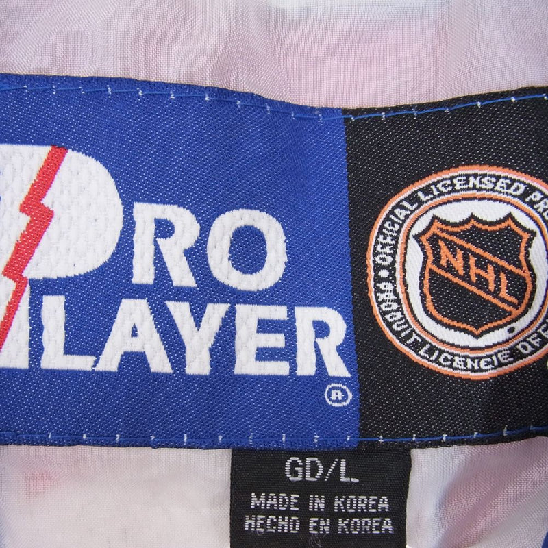 プロ プレーヤー 90s 00s NHL NY RANGERS ナイロン ジャケット レッド系 ブルー系 L【中古】