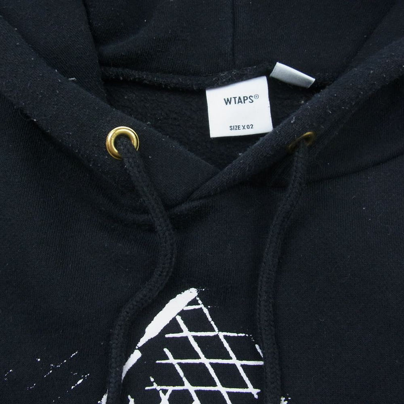 WTAPS ダブルタップス 20AW x VANS VAULT PULLOVER HOODY SWEAT MOSH PIT バンズ クロスボーン プルオーバー パーカー ブラック系 02【中古】