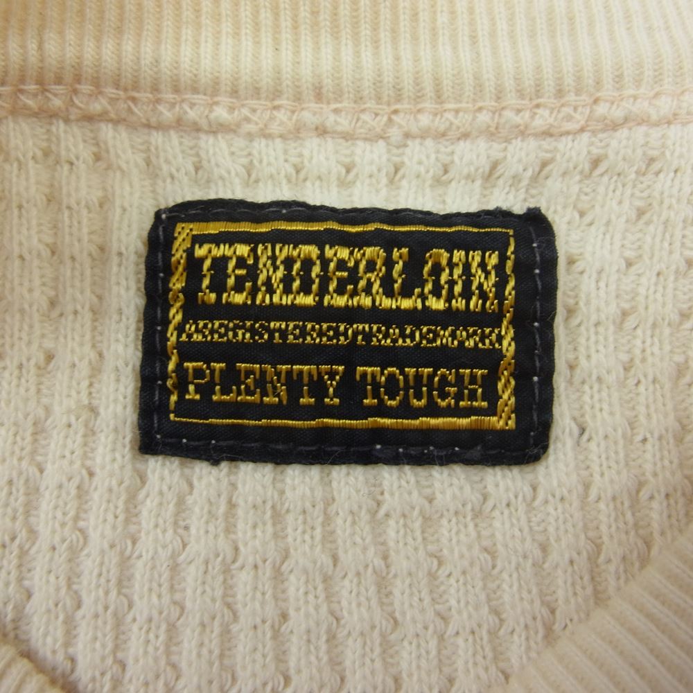 TENDERLOIN テンダーロイン 7分丈 ワッフル サーマル カットソー ホワイト系 XS【中古】