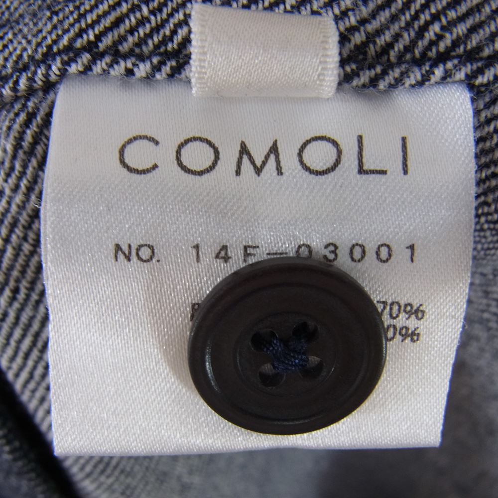 COMOLI コモリ 14AW 14F-03001 ウール リネン イージーパンツ インディゴブルー系 ２【中古】