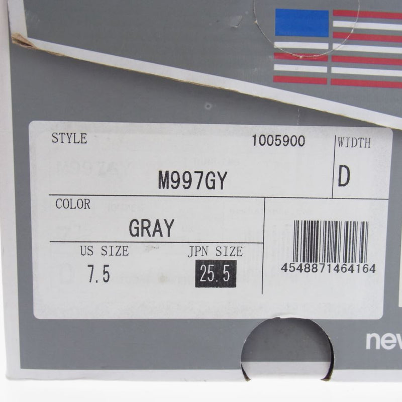 NEW BALANCE ニューバランス M997GY M997GY Gray スニーカー グレー系 25.5cm【中古】