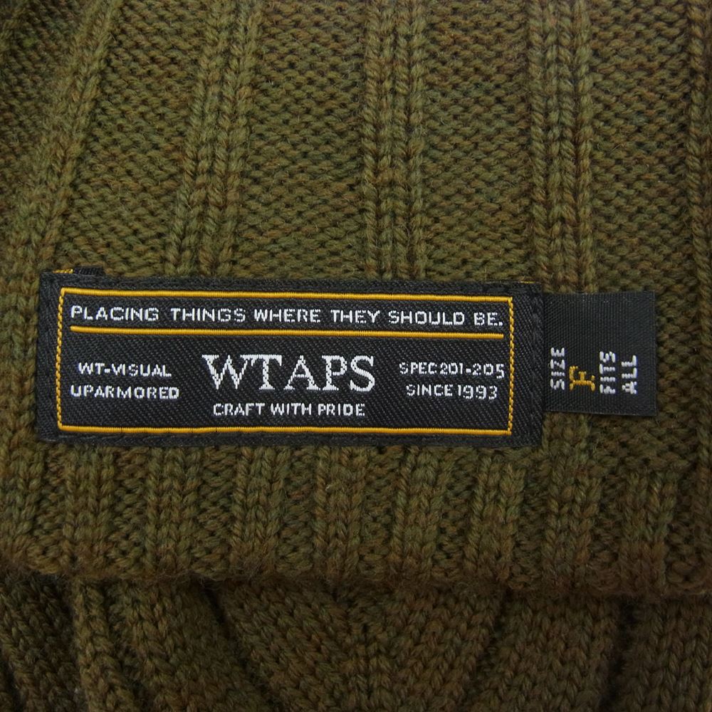 WTAPS ダブルタップス 15AW 152MADT-HT04 BEANIE 04 WOOL ビーニー ウール ニット キャップ 帽子 カーキ系 F【中古】