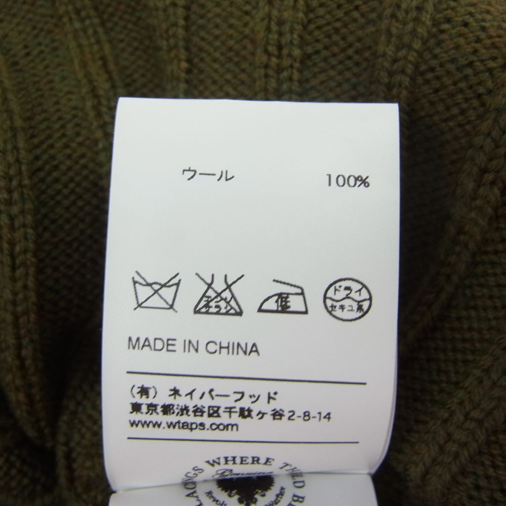 WTAPS ダブルタップス 15AW 152MADT-HT04 BEANIE 04 WOOL ビーニー ウール ニット キャップ 帽子 カーキ系 F【中古】