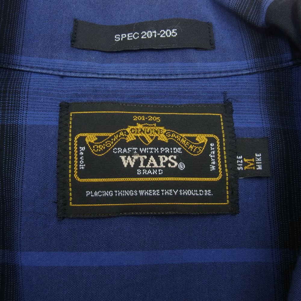 WTAPS ダブルタップス 13SS 131GWDT-SHM05 L/S VATOS SHIRT ヴァトーズ シャツ チェック ネイビー系 M【中古】
