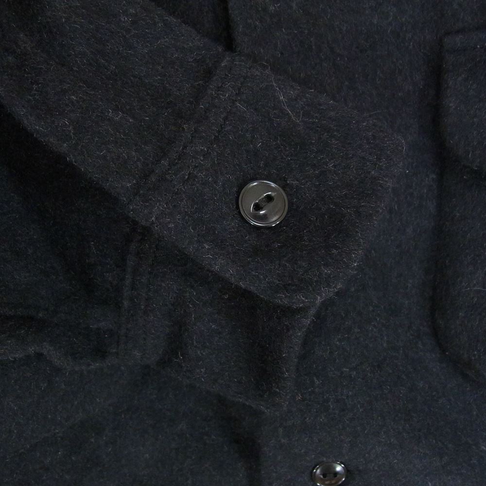 タウンクラフト TAPEREDタグ ウール 長袖 オープンカラー シャツ ダークグレー系 M【中古】