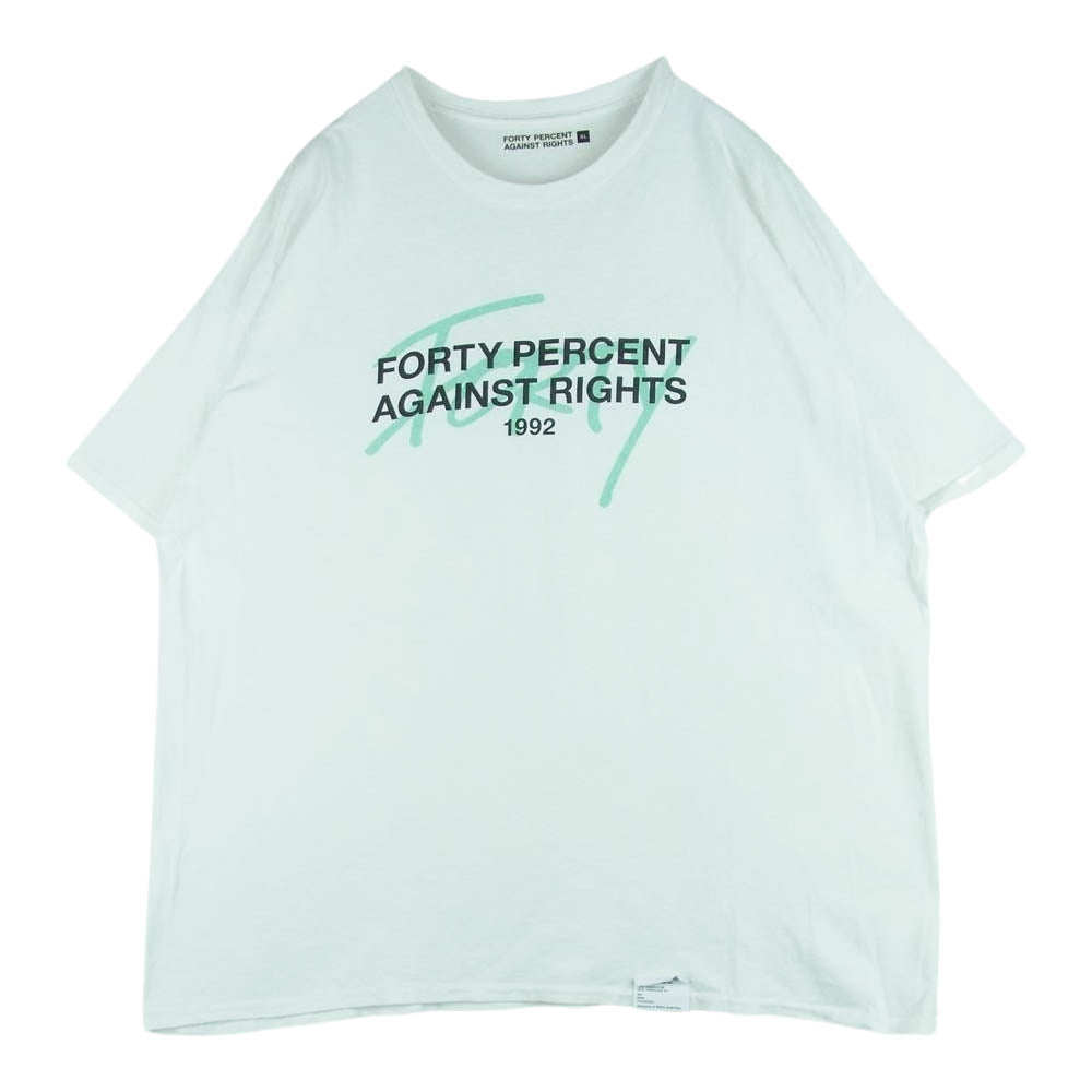 フォーティーパーセントアゲインストライツ 221NTFP-STM12 1992 ロゴ 半袖 Tシャツ ホワイト系 XL【中古】