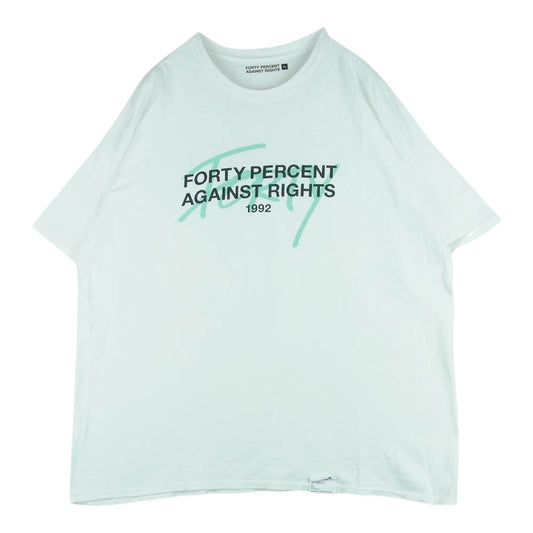 フォーティーパーセントアゲインストライツ 221NTFP-STM12 1992 ロゴ 半袖 Tシャツ ホワイト系 XL【中古】