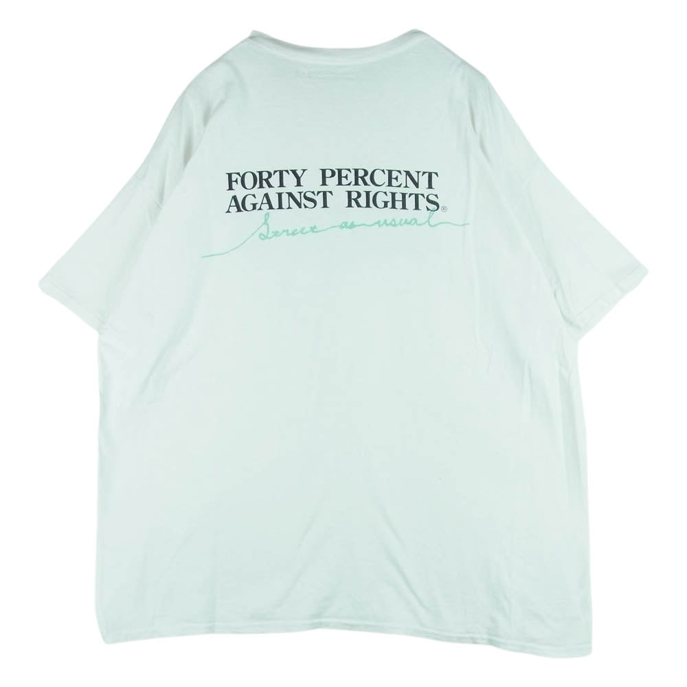 フォーティーパーセントアゲインストライツ 221NTFP-STM12 1992 ロゴ 半袖 Tシャツ ホワイト系 XL【中古】