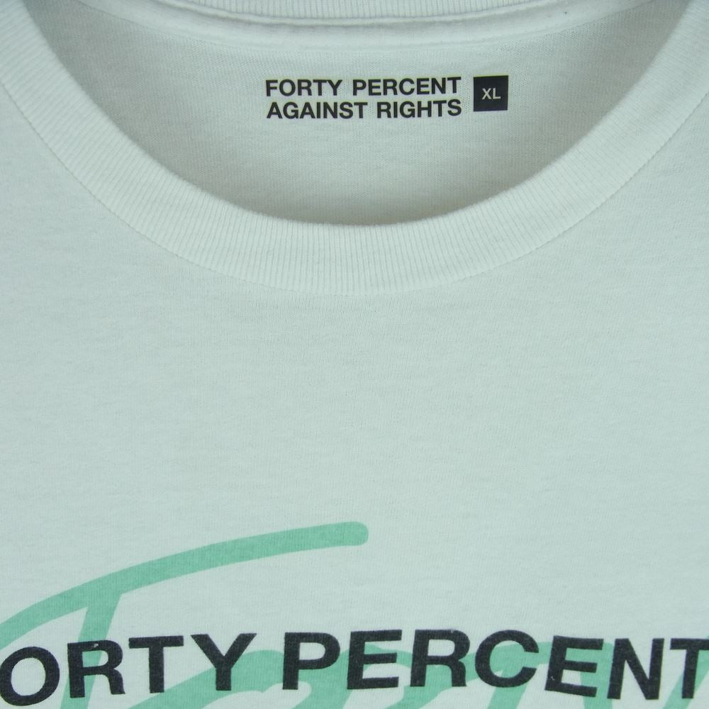 フォーティーパーセントアゲインストライツ 221NTFP-STM12 1992 ロゴ 半袖 Tシャツ ホワイト系 XL【中古】