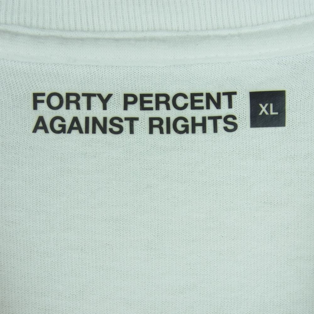フォーティーパーセントアゲインストライツ 221NTFP-STM12 1992 ロゴ 半袖 Tシャツ ホワイト系 XL【中古】