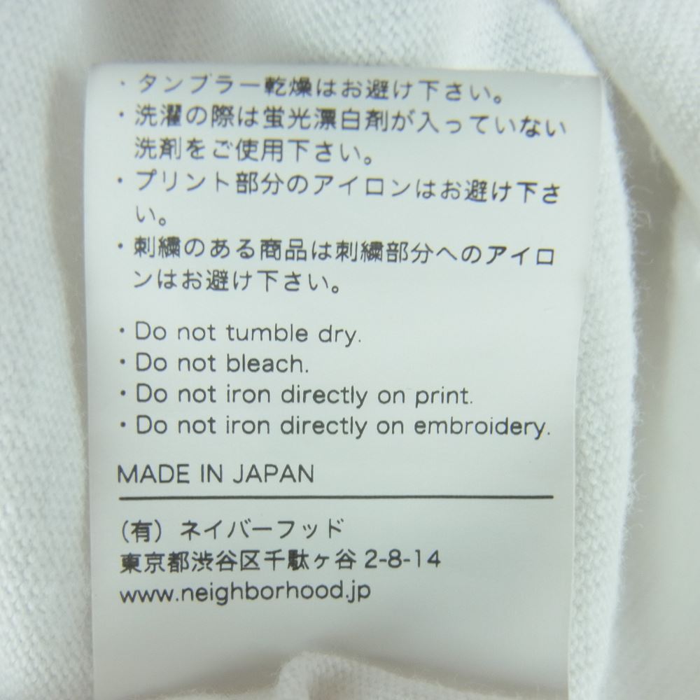 NEIGHBORHOOD ネイバーフッド 23SS DSC サメ 鮫 シャーク プリント 半袖 Tシャツ コットン 日本製 ホワイト系 L【中古】
