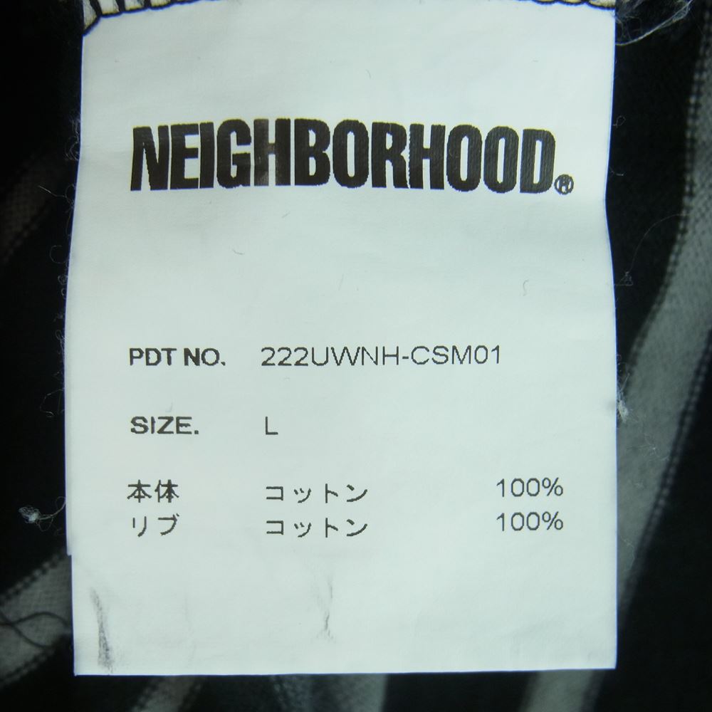 NEIGHBORHOOD ネイバーフッド 22AW 222UWNH-CSM01 BORDER CREWNECK LS.CO ボーダー クルーネック ロングスリーブ カットソー ブラック系 グレー系 L【中古】