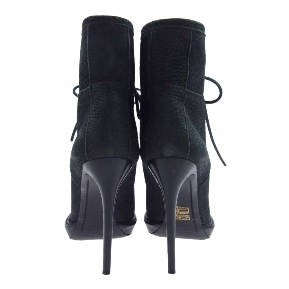 BURBERRY バーバリー ヒール レザー ブーツ ブラック系 UK5 38EUR【中古】
