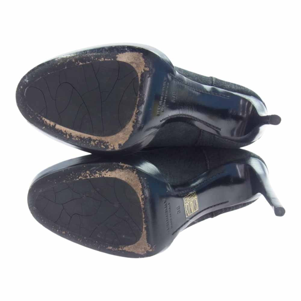 BURBERRY バーバリー ヒール レザー ブーツ ブラック系 UK5 38EUR【中古】
