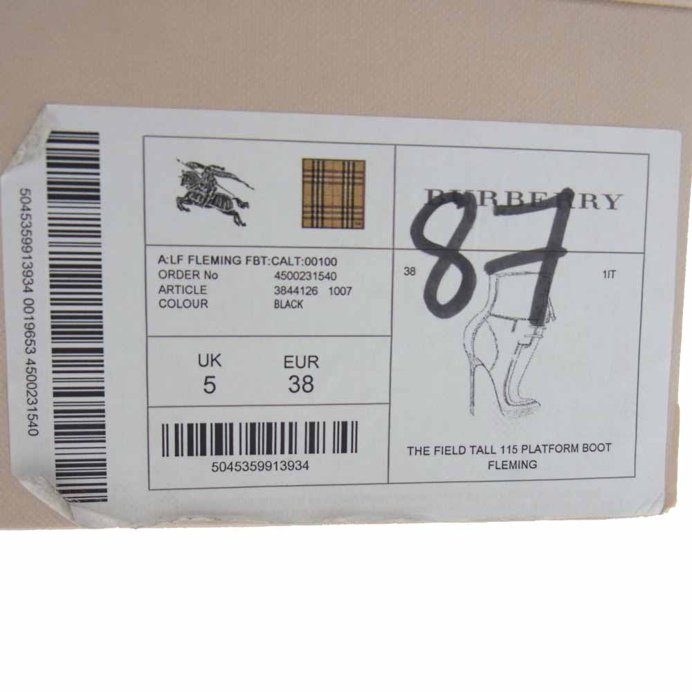 BURBERRY バーバリー ヒール レザー ブーツ ブラック系 UK5 38EUR【中古】