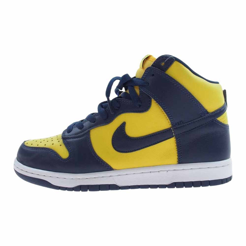 NIKE AIR JORDAN ナイキ ジョーダン CZ8149-700 Dunk High Michigan ダンク ハイ ミシガン スニーカー イエロー系 ネイビー系 26.5cm【中古】