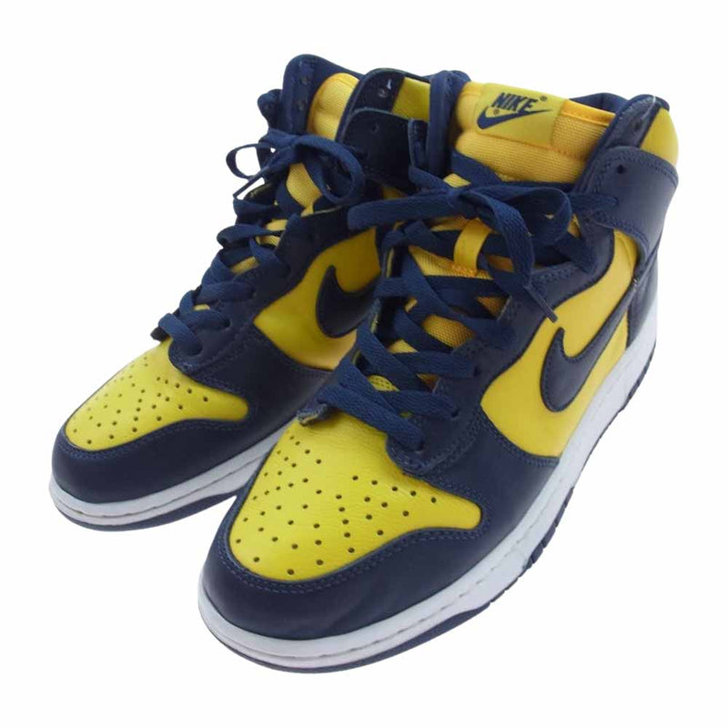 NIKE AIR JORDAN ナイキ ジョーダン CZ8149-700 Dunk High Michigan ダンク ハイ ミシガン スニーカー イエロー系 ネイビー系 26.5cm【中古】