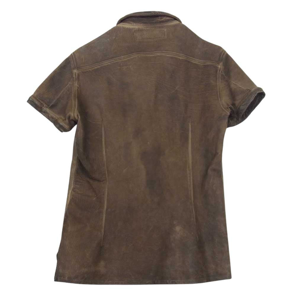 ISAMUKATAYAMA BACKLASH イサムカタヤマバックラッシュ 916-02 CALE LEATHER 半袖 レザー ジャケット ブラウン系【中古】