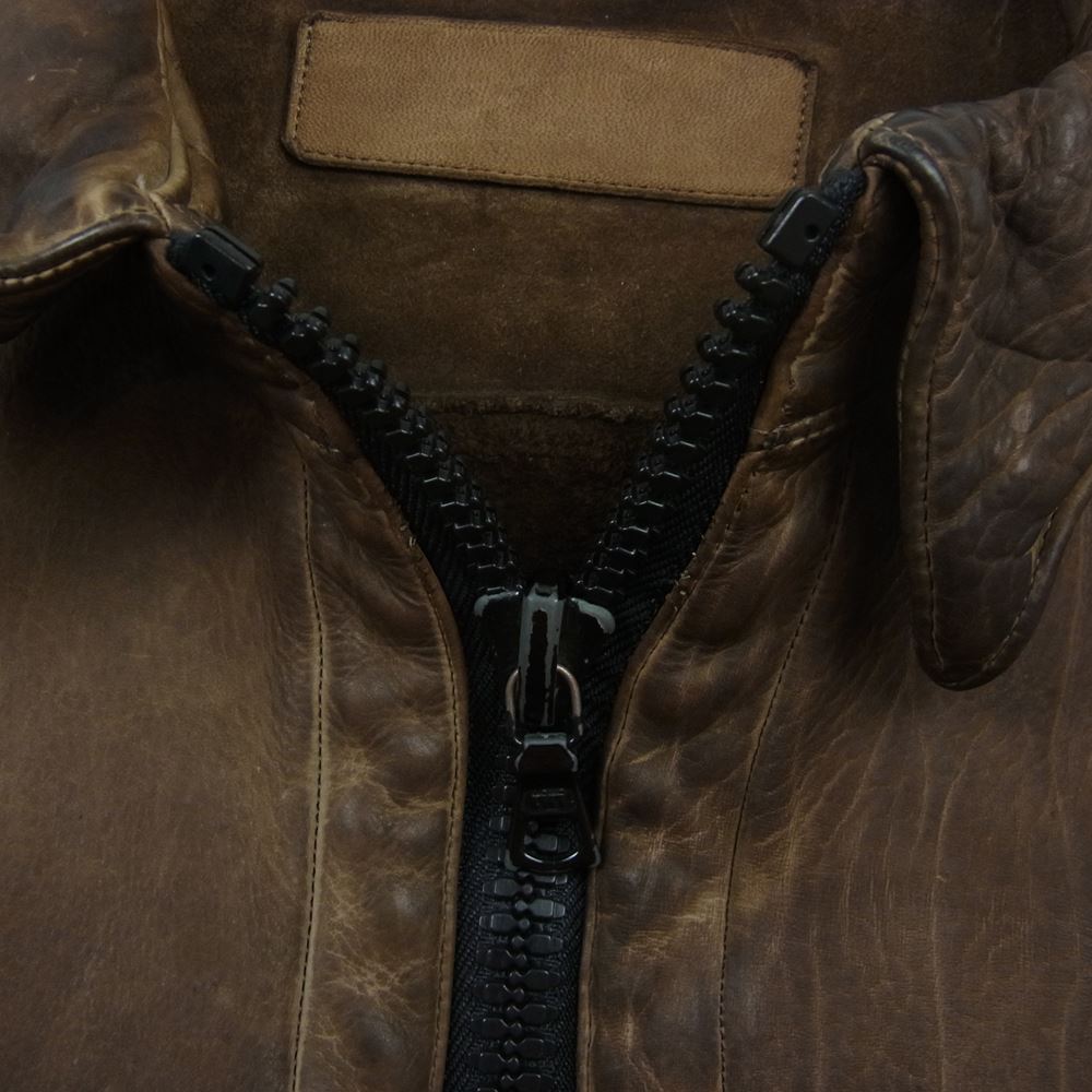ISAMUKATAYAMA BACKLASH イサムカタヤマバックラッシュ 916-02 CALE LEATHER 半袖 レザー ジャケット ブラウン系【中古】