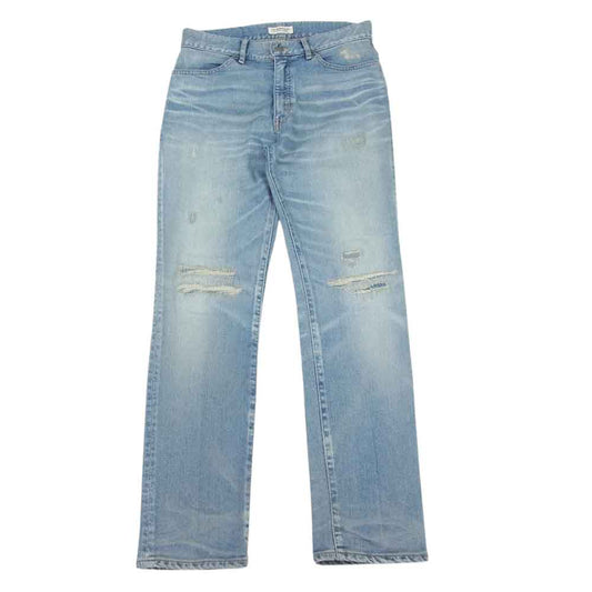 Ron Herman ロンハーマン 2720600117 DENIM ダメージ加工 クラッシュ リペア加工 ジップフライ ストレート デニムパンツ インディゴブルー系 31【中古】