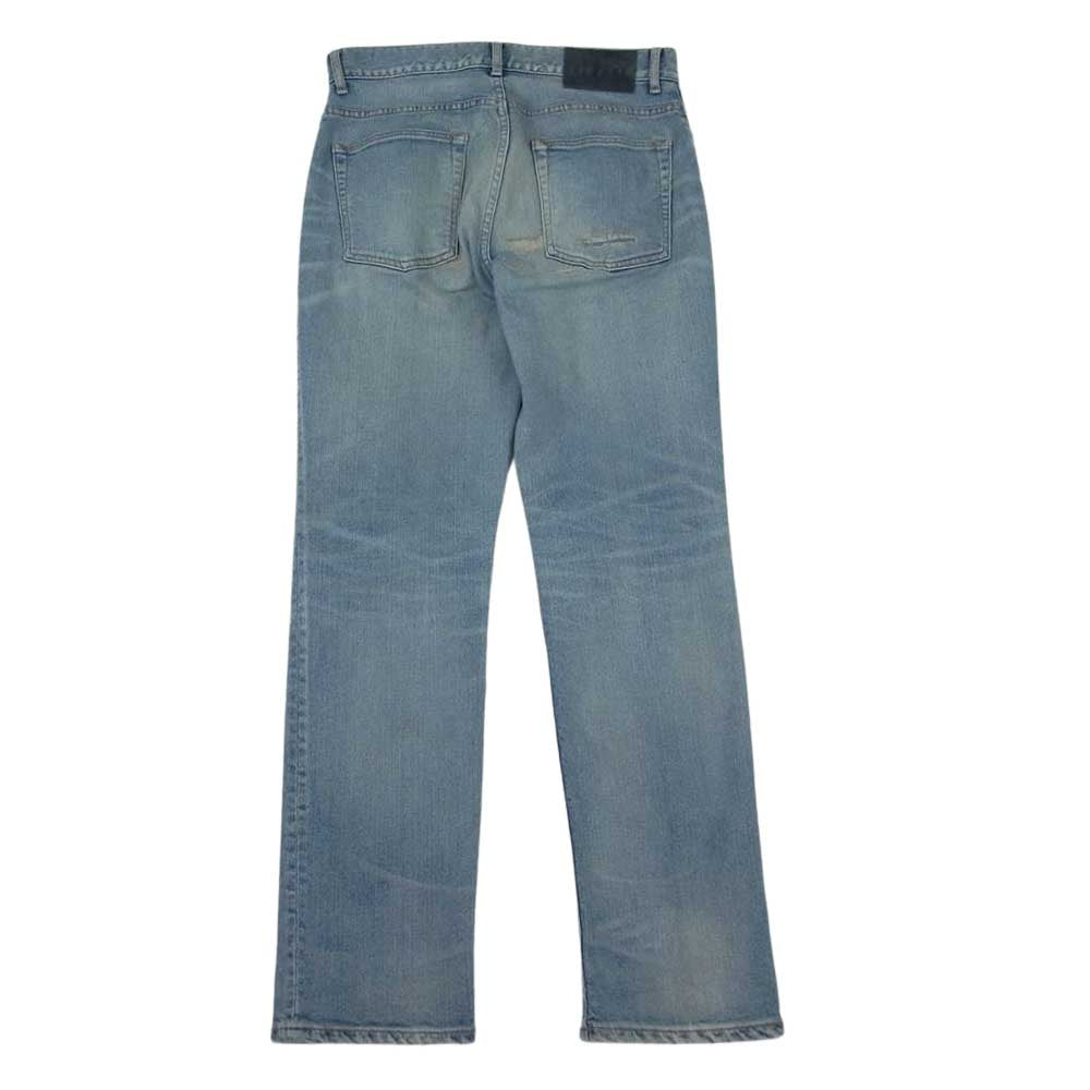 Ron Herman ロンハーマン 2720600117 DENIM ダメージ加工 クラッシュ リペア加工 ジップフライ ストレート デニムパンツ インディゴブルー系 31【中古】