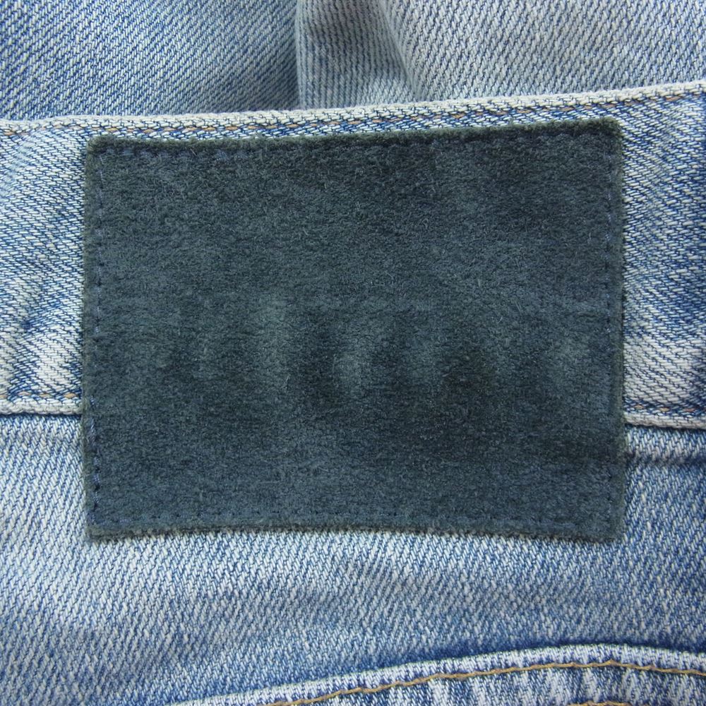 Ron Herman ロンハーマン 2720600117 DENIM ダメージ加工 クラッシュ リペア加工 ジップフライ ストレート デニムパンツ インディゴブルー系 31【中古】