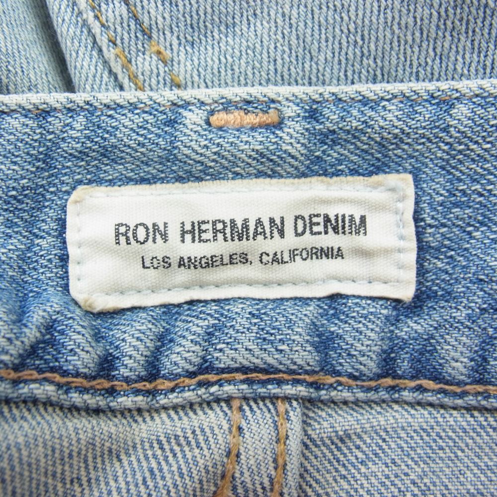 Ron Herman ロンハーマン 2720600117 DENIM ダメージ加工 クラッシュ リペア加工 ジップフライ ストレート デニムパンツ インディゴブルー系 31【中古】