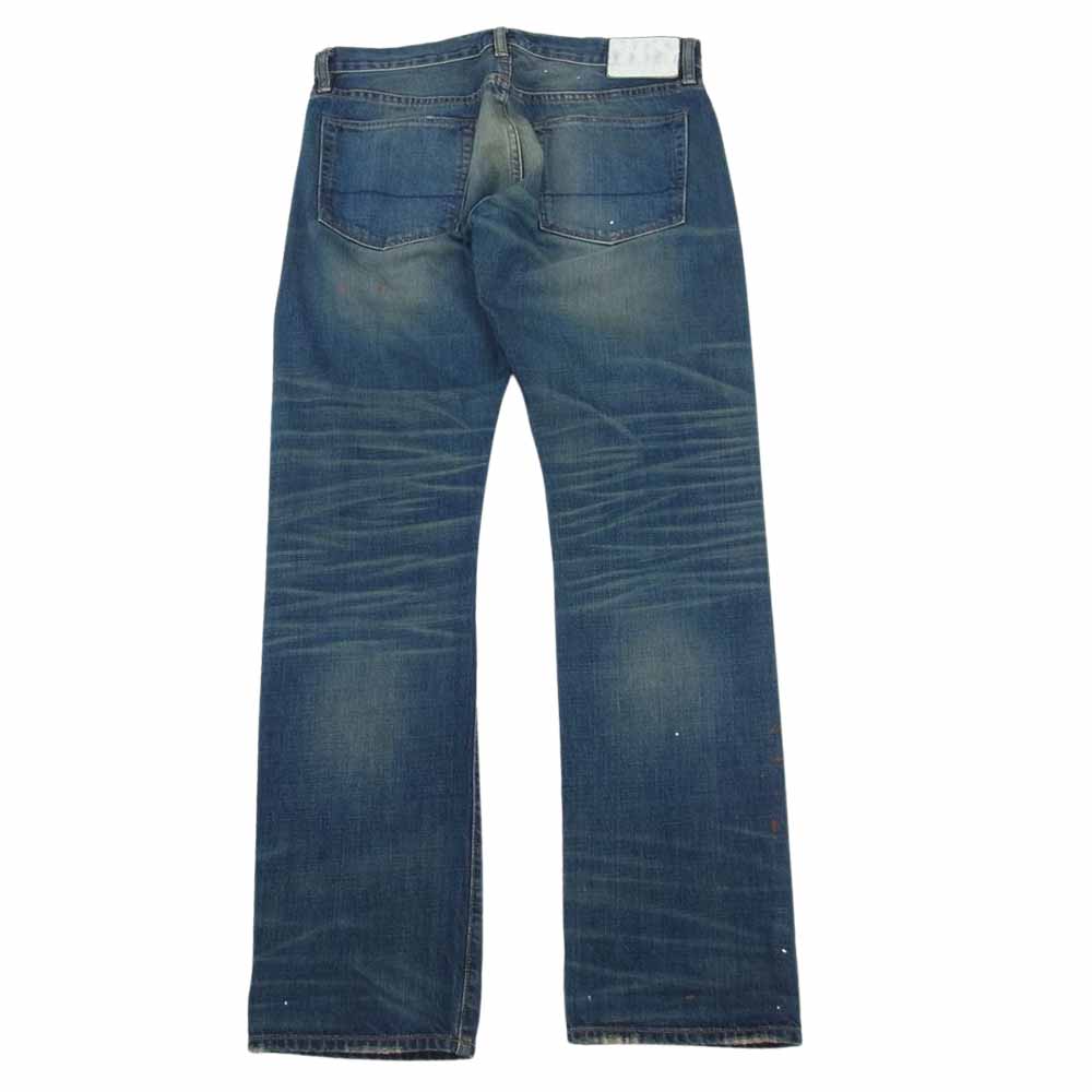 Ron Herman ロンハーマン DENIM 国内正規品 USA製 4120601091836 ペイント加工 ヴィンテージ加工 赤耳 ボタンフライ ストレート デニムパンツ インディゴブルー系 31【中古】