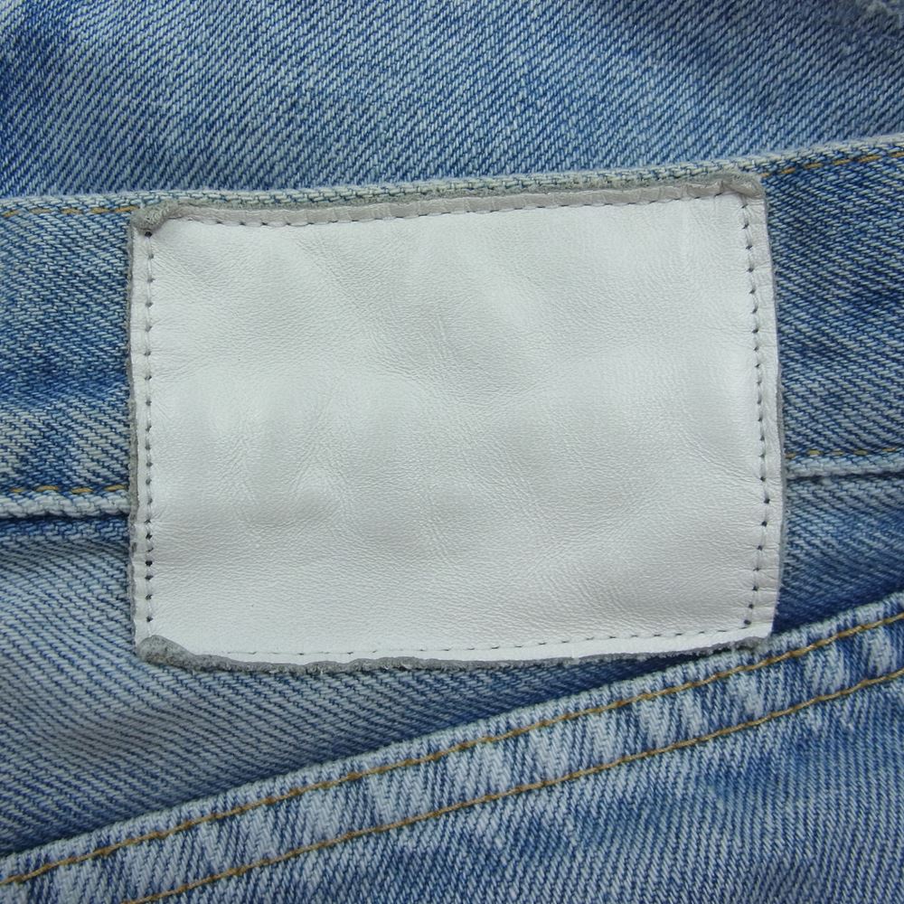 Ron Herman ロンハーマン 19SS 2720600084 DENIM ダメージ加工 クラッシュリペア ヴィンテージ加工 赤耳 ボタンフライ ストレート デニムパンツ インディゴブルー系 31【中古】