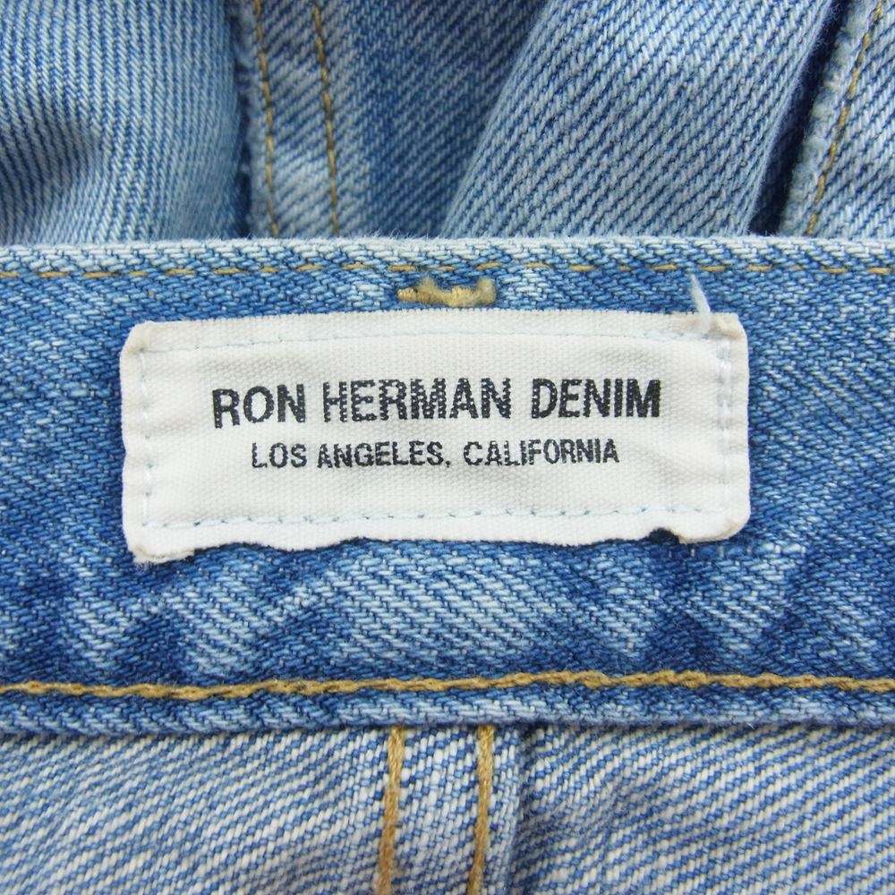 Ron Herman ロンハーマン 19SS 2720600084 DENIM ダメージ加工 クラッシュリペア ヴィンテージ加工 赤耳 ボタンフライ ストレート デニムパンツ インディゴブルー系 31【中古】
