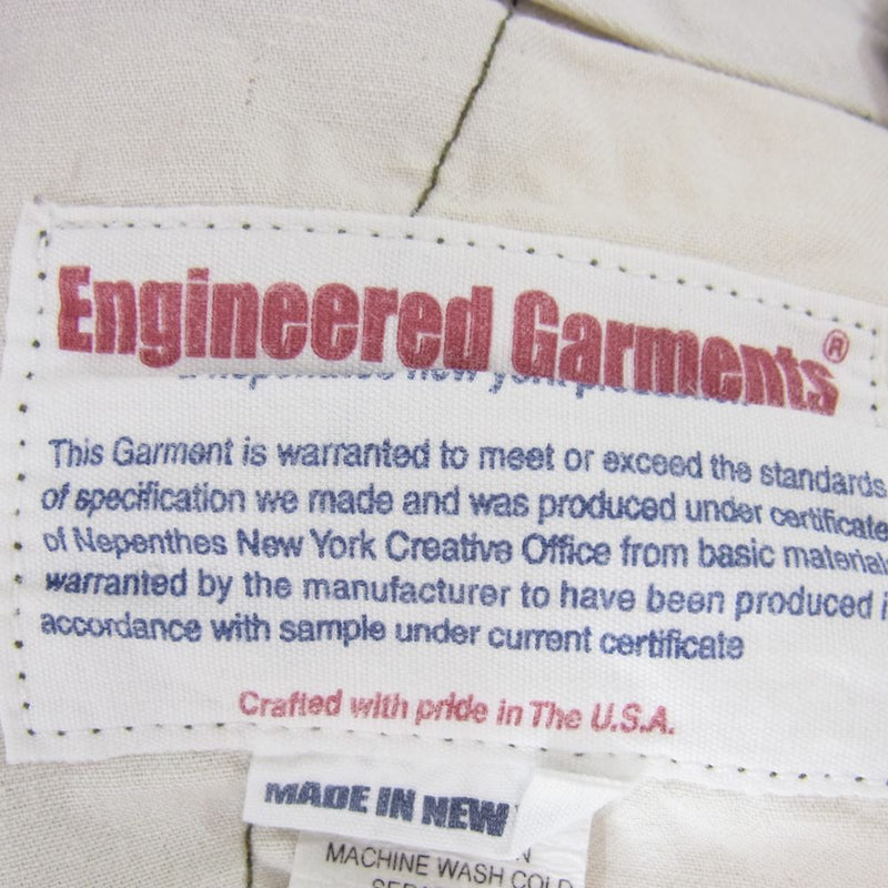 Engineered Garments エンジニアードガーメンツ Matt Pant Coated Heavy Twill マット カーゴ パンツ カーキ系 32【中古】