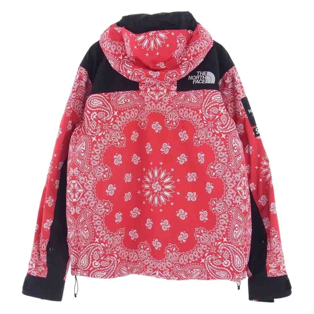 Supreme シュプリーム 14AW × THE NORTH FACE ノースフェイス Bandana Mountain Parka バンダナ マウンテン パーカー ジャケット レッド系 L【中古】