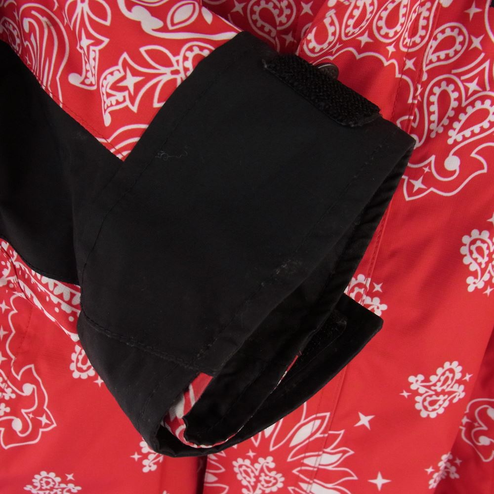 Supreme シュプリーム 14AW × THE NORTH FACE ノースフェイス Bandana Mountain Parka バンダナ マウンテン パーカー ジャケット レッド系 L【中古】