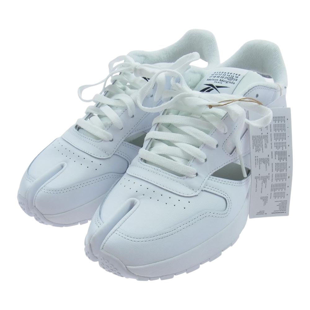 MAISON MARGIELA メゾンマルジェラ GX5137 × Reebok リーボック Classic Leather DQ Shoes クラシックレザー シューズ 足袋 タビ スニーカー ホワイト ホワイト系 28cm【極上美品】【中古】