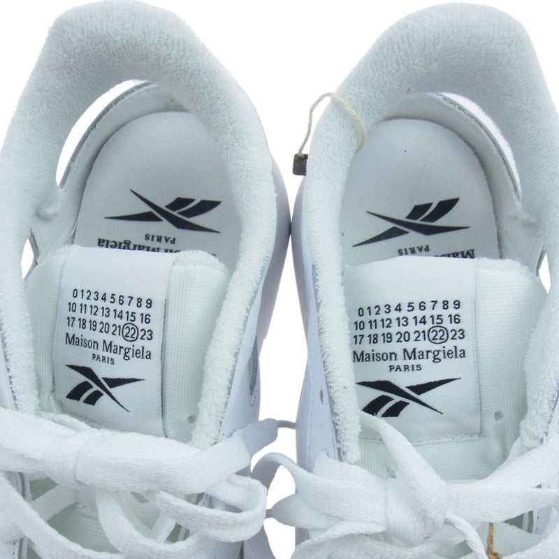 MAISON MARGIELA メゾンマルジェラ GX5137 × Reebok リーボック Classic Leather DQ Shoes クラシックレザー シューズ 足袋 タビ スニーカー ホワイト ホワイト系 27.5cm【極上美品】【中古】