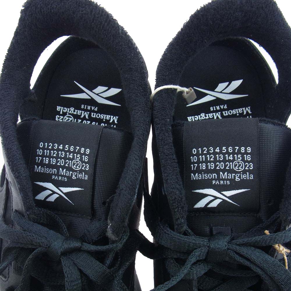 MAISON MARGIELA メゾンマルジェラ GY0244 × Reebok リーボック Classic Leather DQ Shoes クラシックレザー シューズ 足袋 タビ スニーカー ブラック ブラック系 27.5cm【新古品】【未使用】【中古】