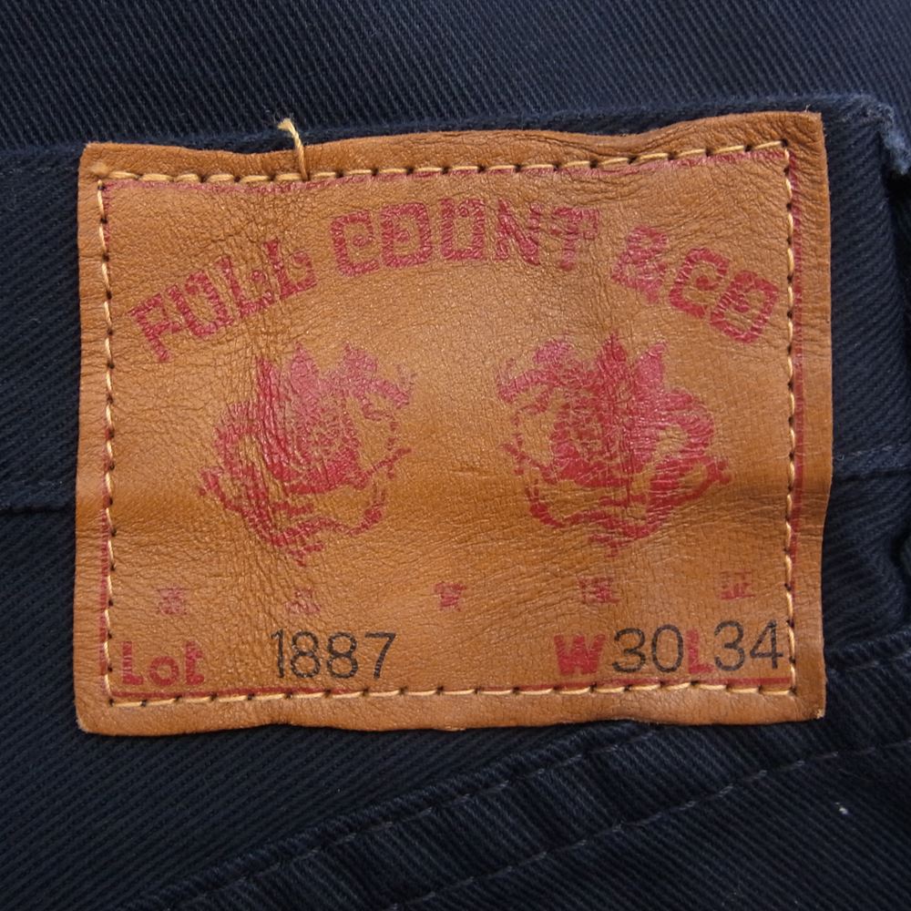 FULLCOUNT フルカウント 1887 カツラギ シルケット 加工 カラー パンツ ブラック系 30【中古】