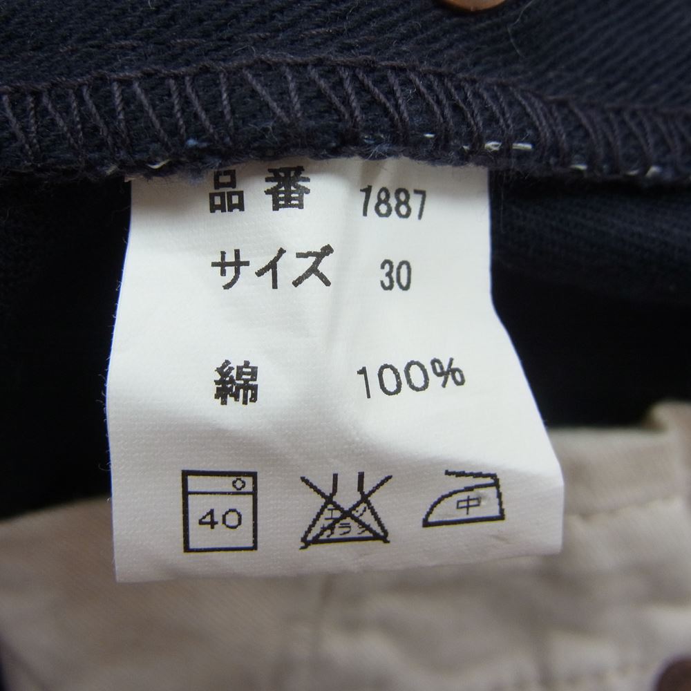 FULLCOUNT フルカウント 1887 カツラギ シルケット 加工 カラー パンツ ブラック系 30【中古】