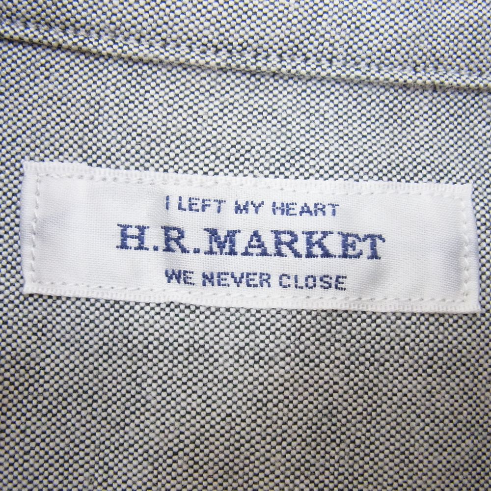 HOLLYWOOD RANCH MARKET ハリウッドランチマーケット 700083-891 H ロゴ ボタンダウン コットン 長袖 シャツ グレー系 4【中古】