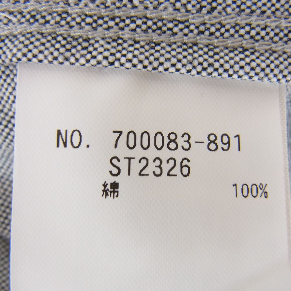 HOLLYWOOD RANCH MARKET ハリウッドランチマーケット 700083-891 H ロゴ ボタンダウン コットン 長袖 シャツ グレー系 4【中古】