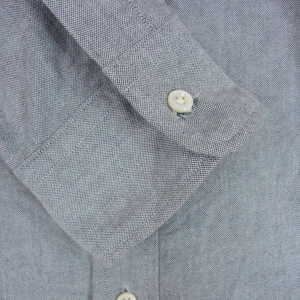 HOLLYWOOD RANCH MARKET ハリウッドランチマーケット 700083-891 H ロゴ ボタンダウン コットン 長袖 シャツ グレー系 4【中古】