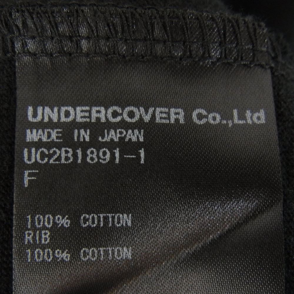 UNDERCOVER アンダーカバー UC2B1891-1 Crest Logo クレスト ロゴ TEE 半袖Ｔシャツ ブラック系 F【新古品】【未使用】【中古】