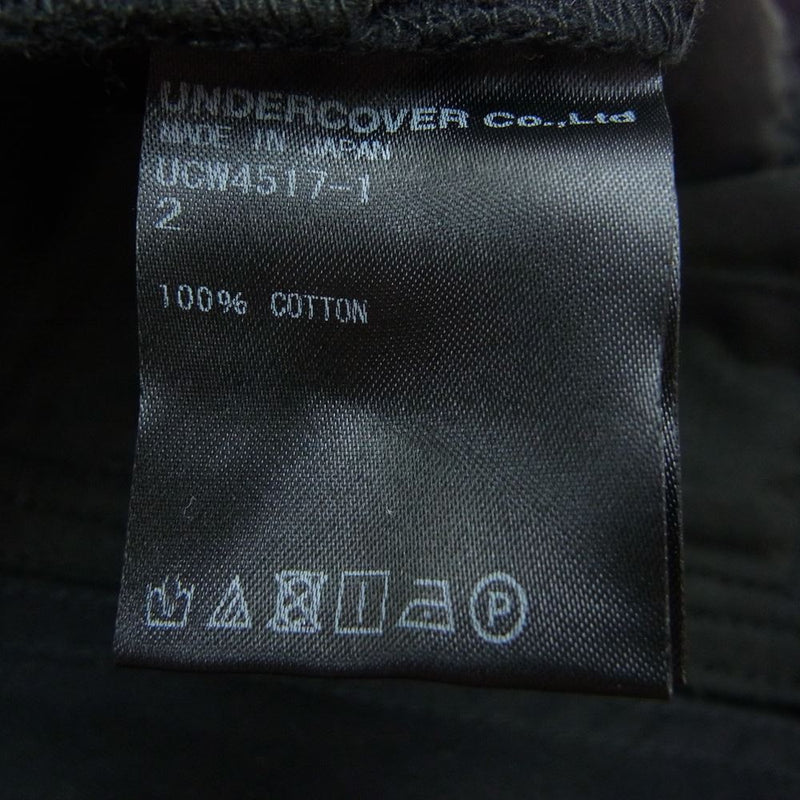UNDERCOVER アンダーカバー UCW4517-1 フラシPK付 コットンツイル パンツ ブラック系 2【新古品】【未使用】【中古】