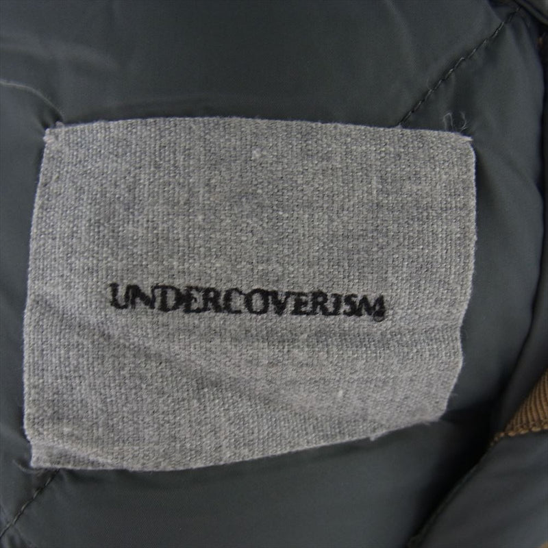 UNDERCOVER アンダーカバー 12AW  J4004 COW HIDE レザー パッチ キルティング ナイロン ダウンベスト 2【中古】